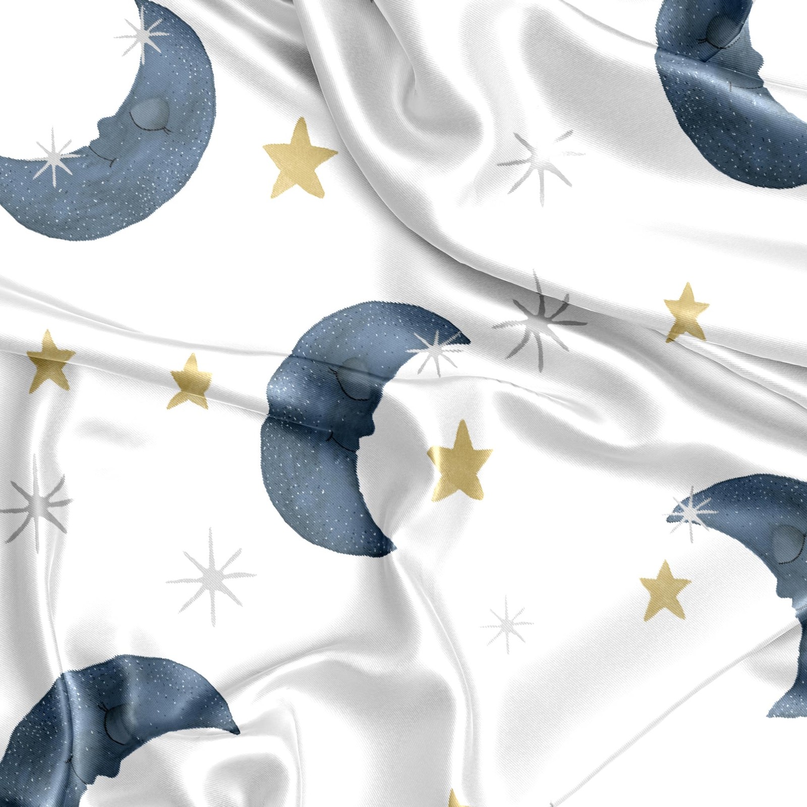 Sweet Jojo Designs Moon and Star Boy Girl Unisex/Gender Neutral Baby Satin Fitte