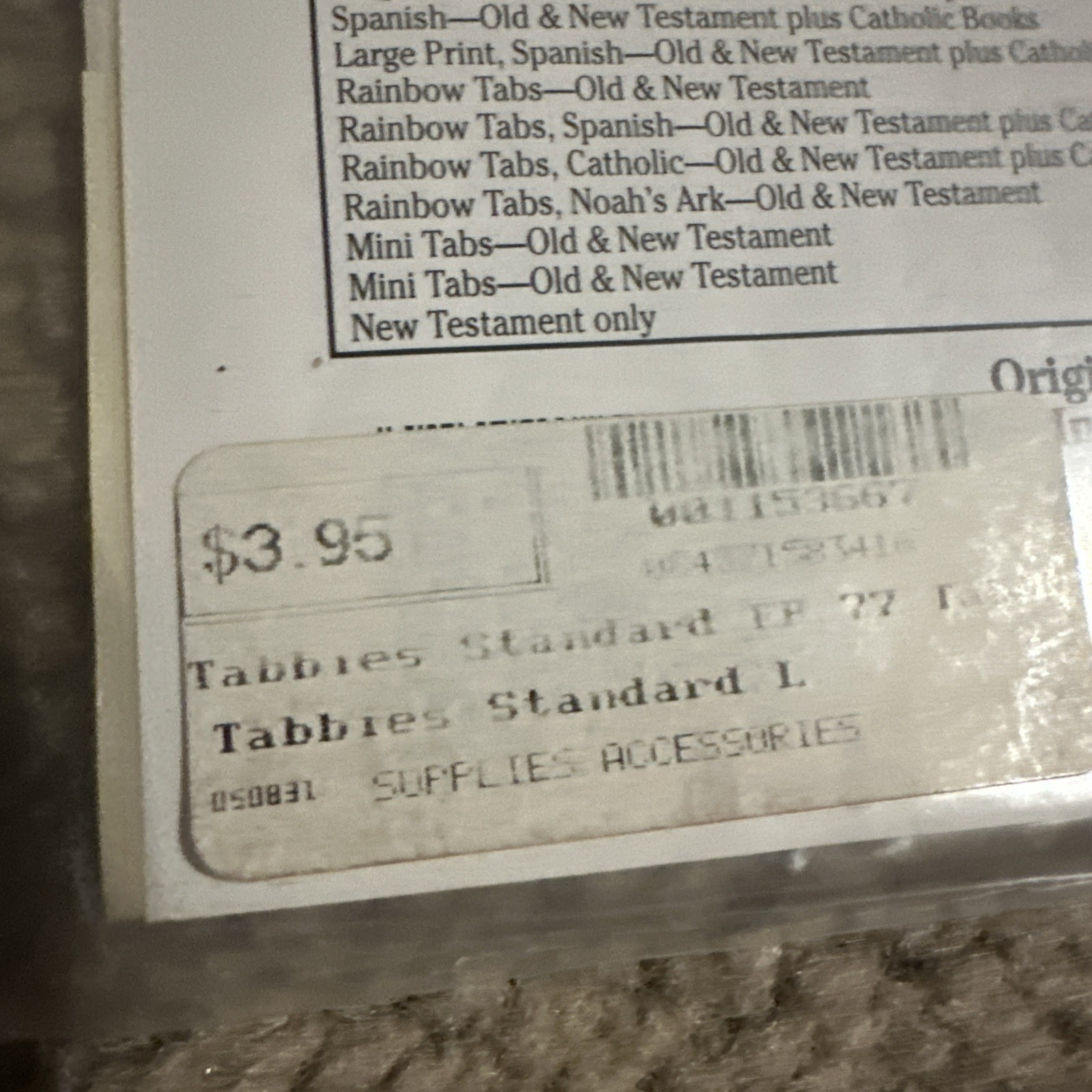 VINTAGE TABBIES 50th Anniversary SEALED Bible INDEXING TABS 77 GOLD Edged