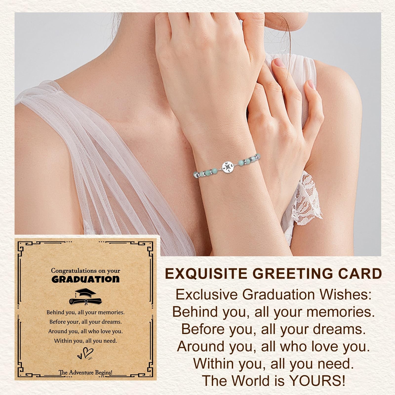 2026 Graduation Gift For Her Natural Stone Light Blue Jewelry One Size Senior