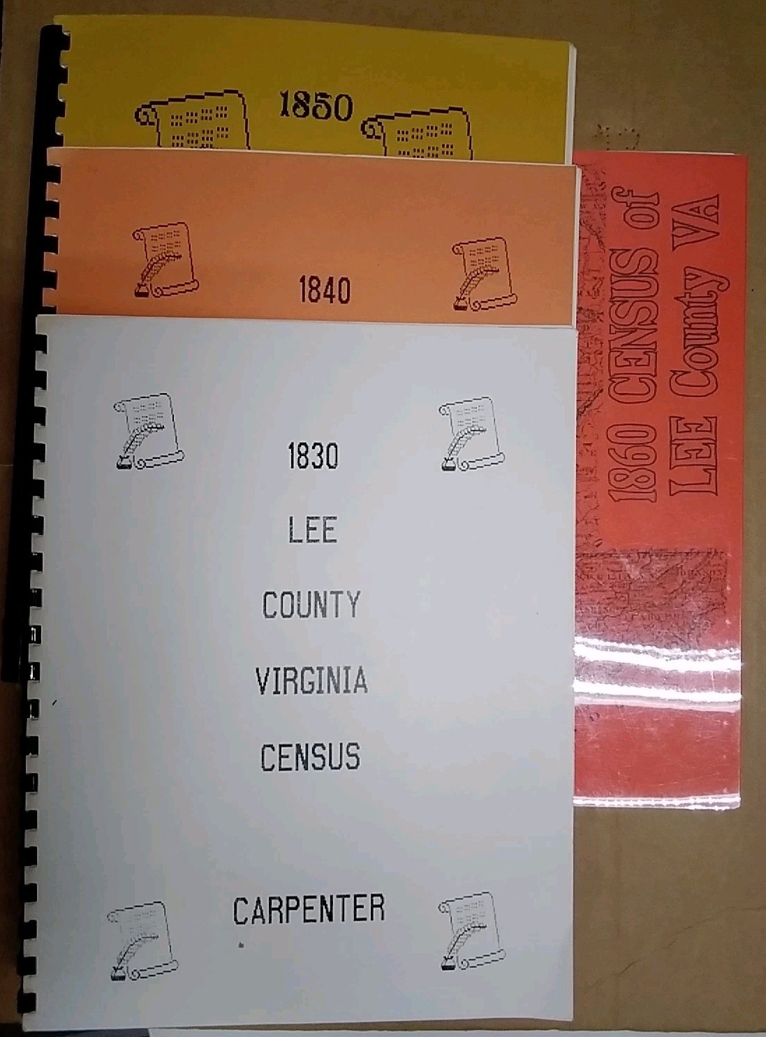 Lee County Virginia Census. 1830, 1840, 1850, 1860. Carpenter, Robertson, Fee.