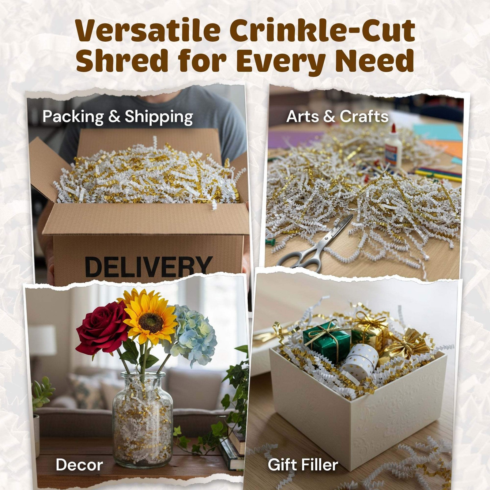 10lb White Gold Premium Crinkle Paper