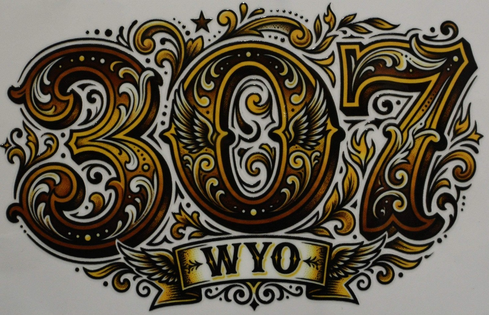 Wyoming 307 Sticker 6 in x 3.75 in Windshield Decal UV