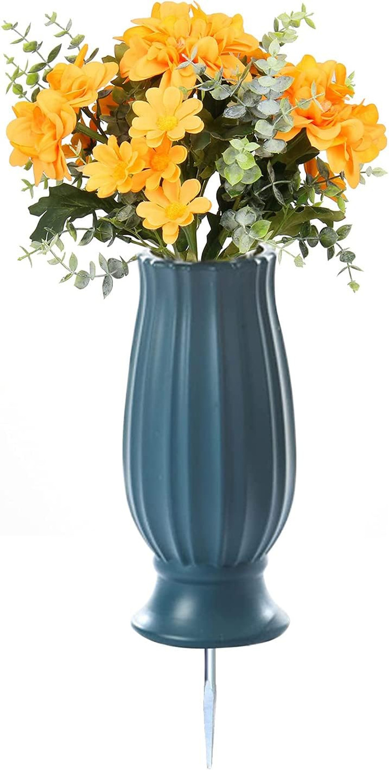 Cemetery Vases with Spikes,Grave Vases for Cemetery with Metal Spikes and Draina