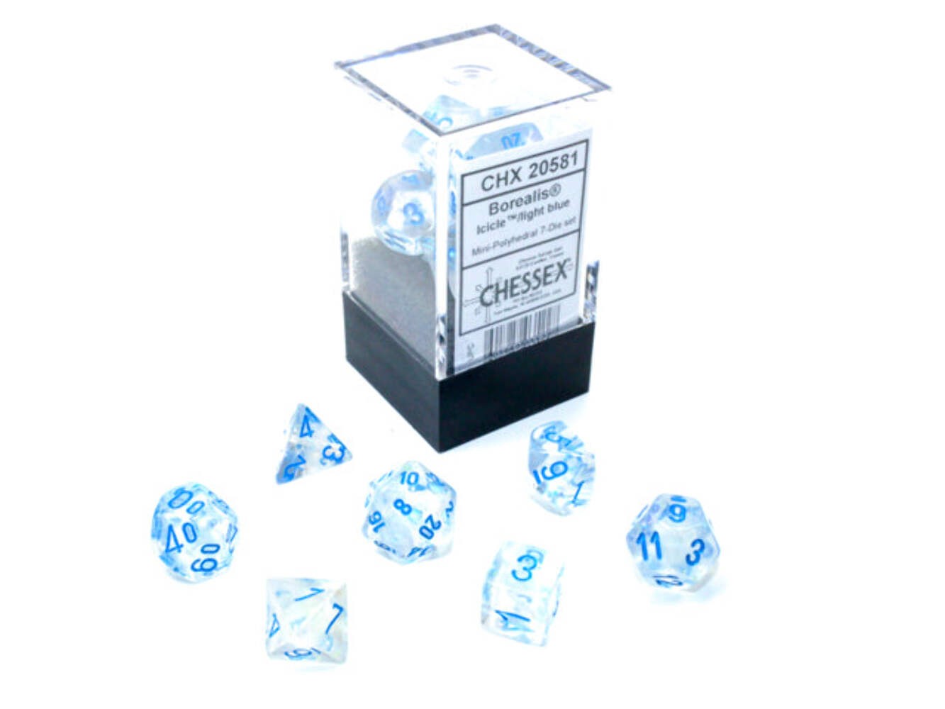 Borealis® Mini-Polyhedral Icicle™/light blue Luminary™ 7-Die Set (Mini Poly Rele