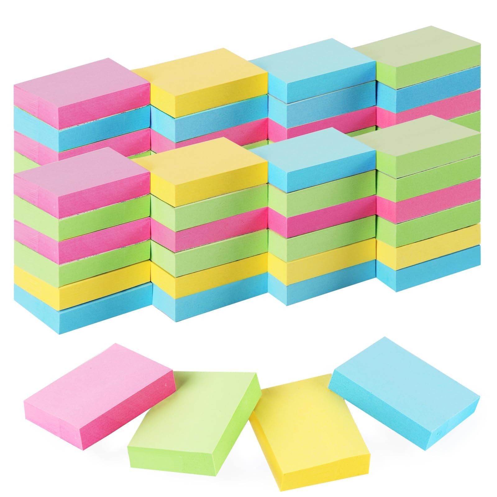 Umikk 50 Pack Sticky Notes 1.5×2 1.5 x 2 inches, Blue, Green, Pink, Yellow