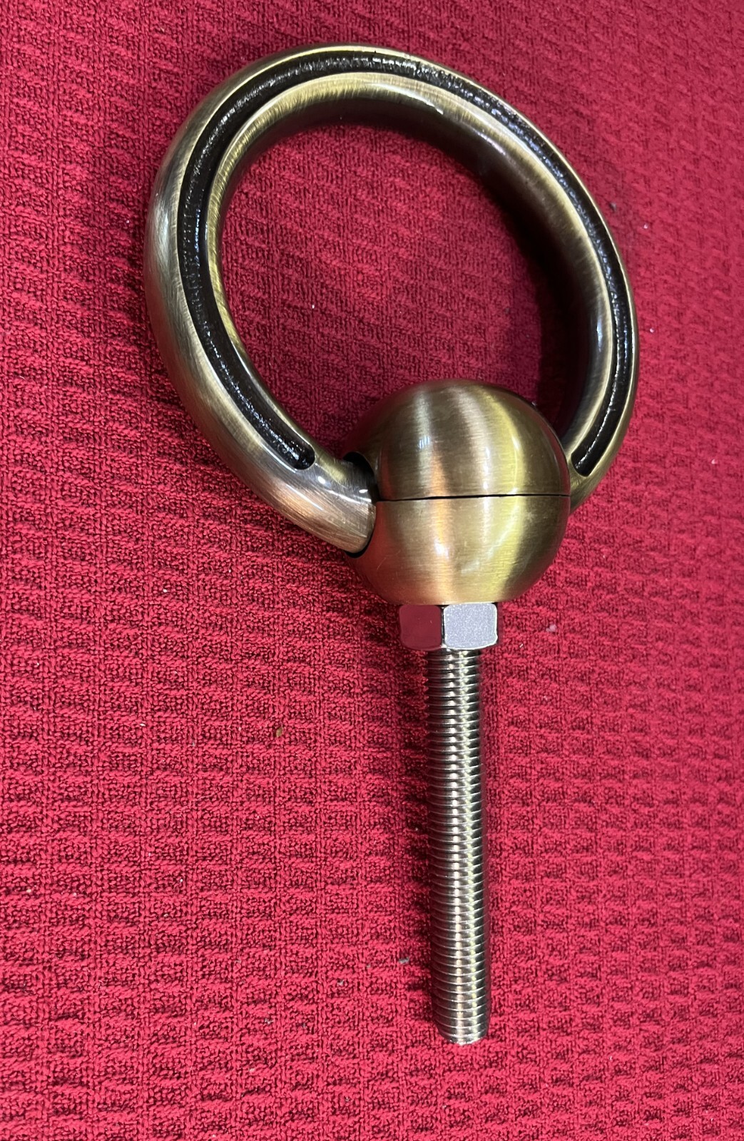 Brass ring for grave of cemetery. handle for granite tombstone cover. metal ring