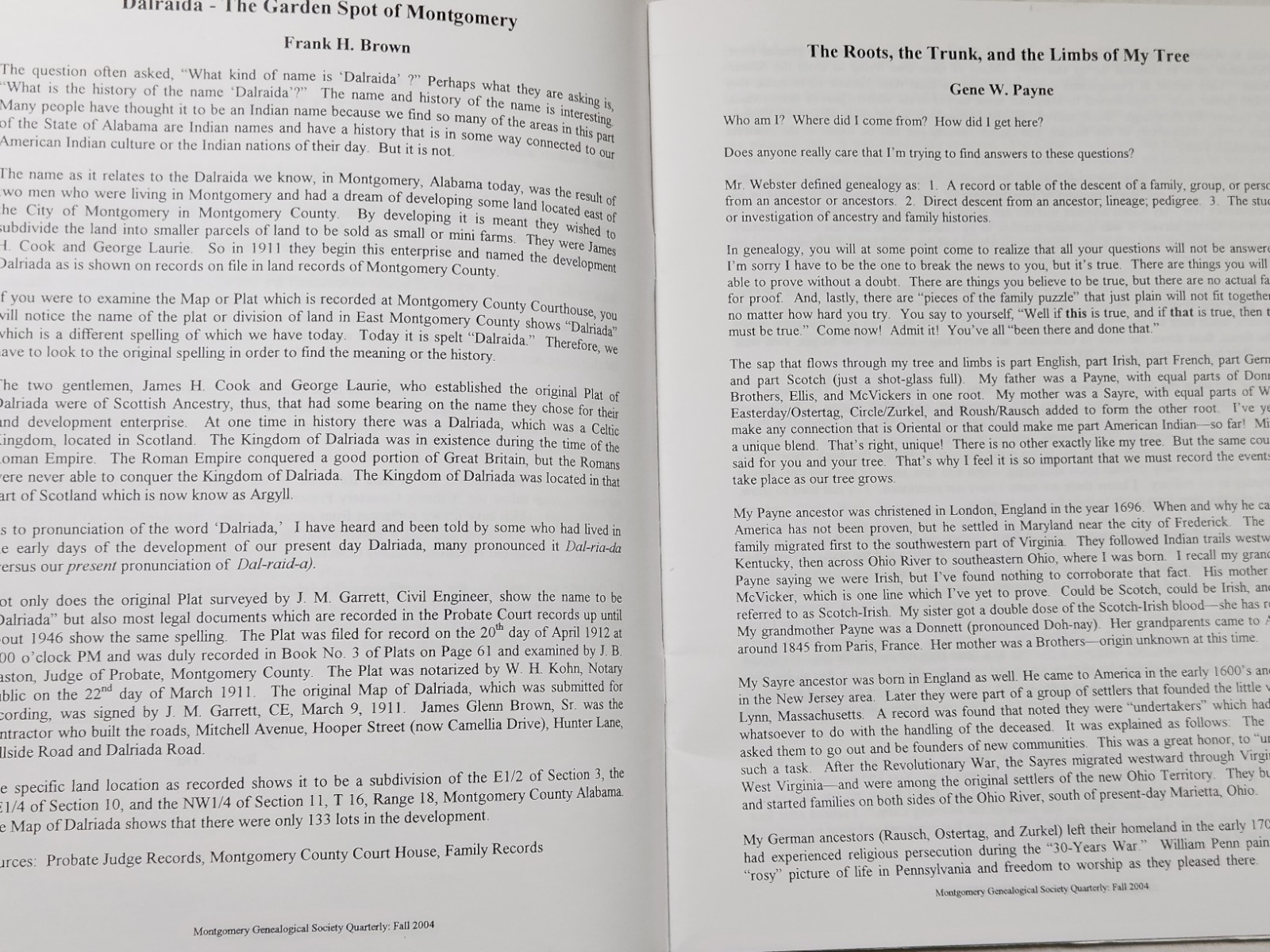 2004 Montgomery Genealogical Society Quarterly Alabama Court Street Methodist