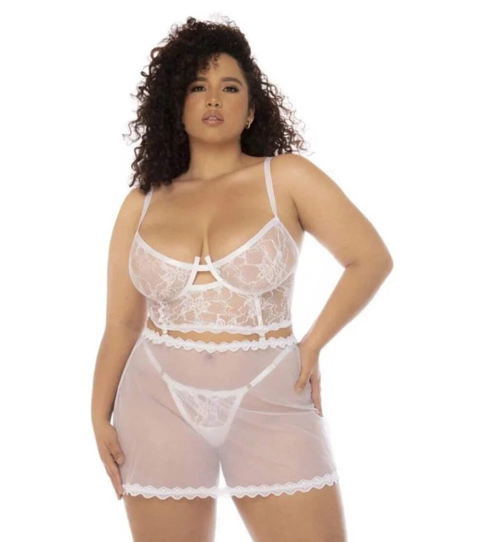 Mapale Plus Size French Inspired Hope 2 in 1 Babydoll…SIZE 1X/2X