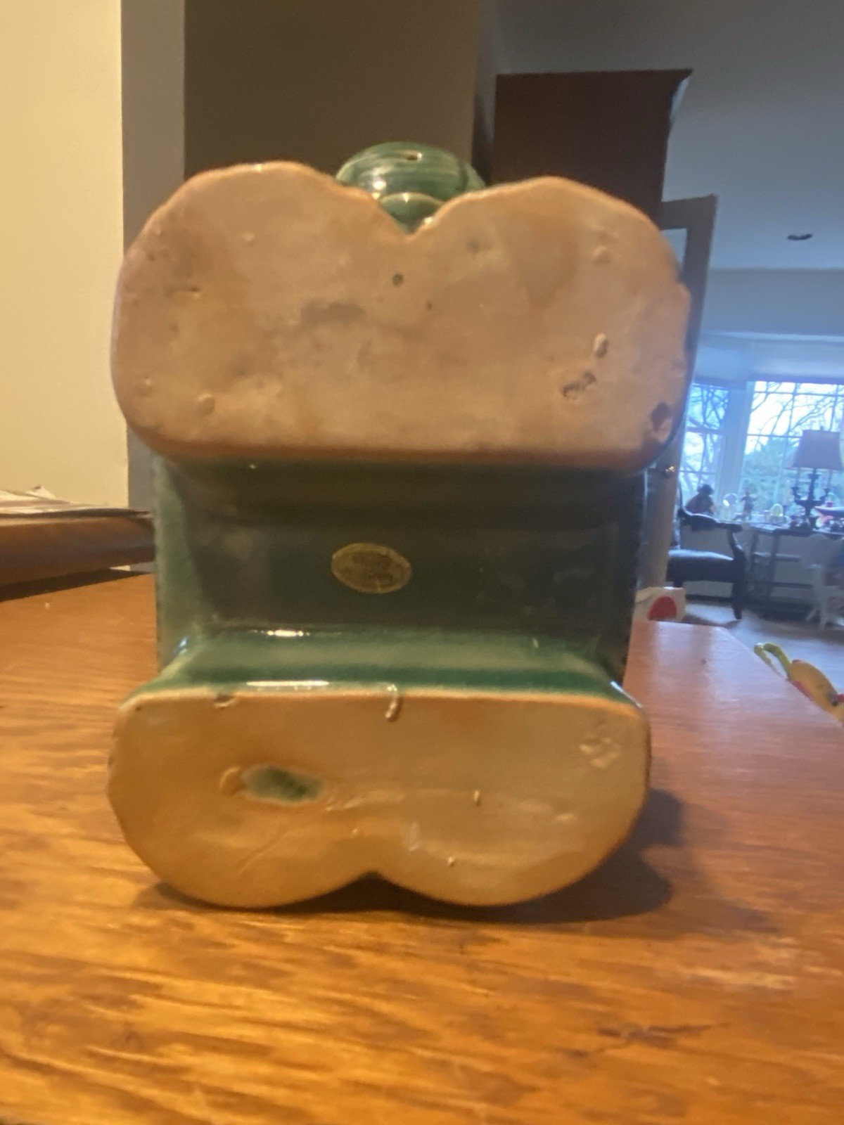 Ceramic Vintage Style Green Elephant Cup