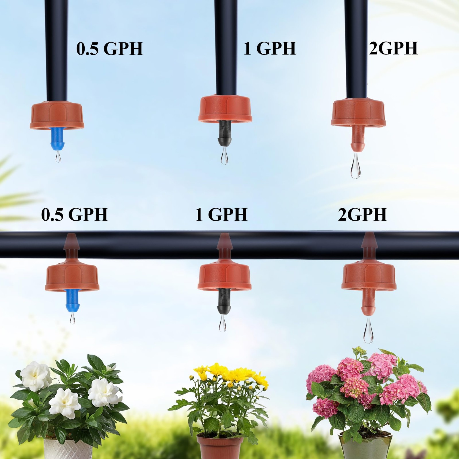 200Pcs 1 GPH Pressure Compensating Irrigation Spot 1/4 inch, 1 200PCS
