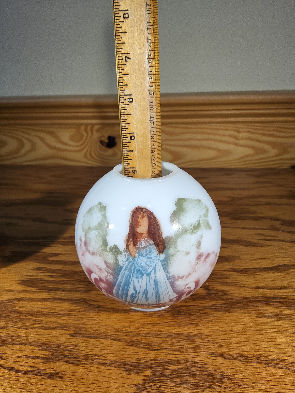 ATQ GWTW Miniature Milk Glass Prayer Oil Lamp Shade Smith 1 Fig 323 Angel Child
