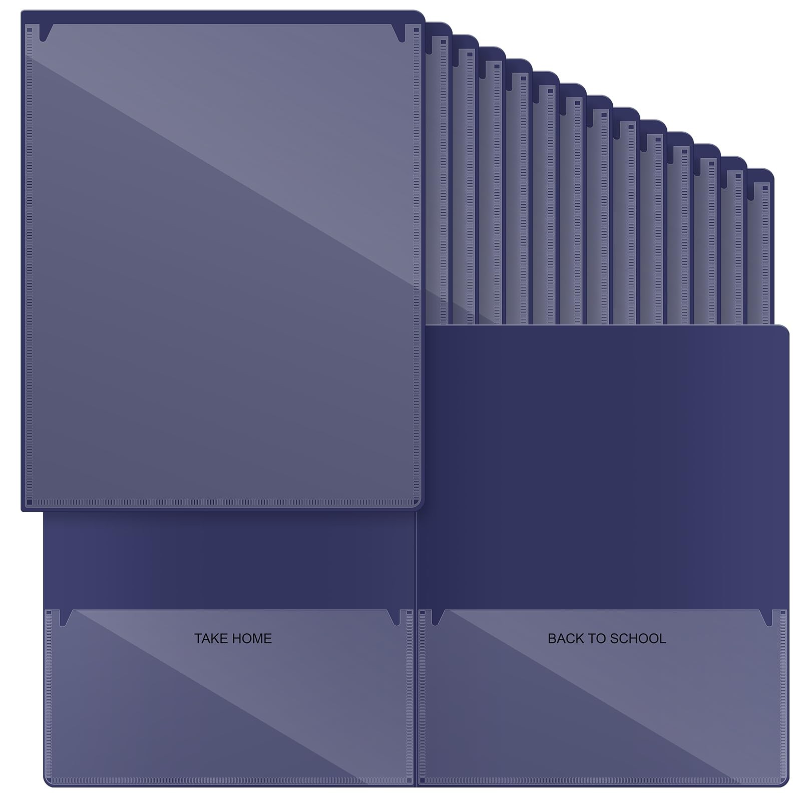 Henoyso 48 Pcs Plastic Take Home Folders with 2 Pockets Parent Teacher Classroom