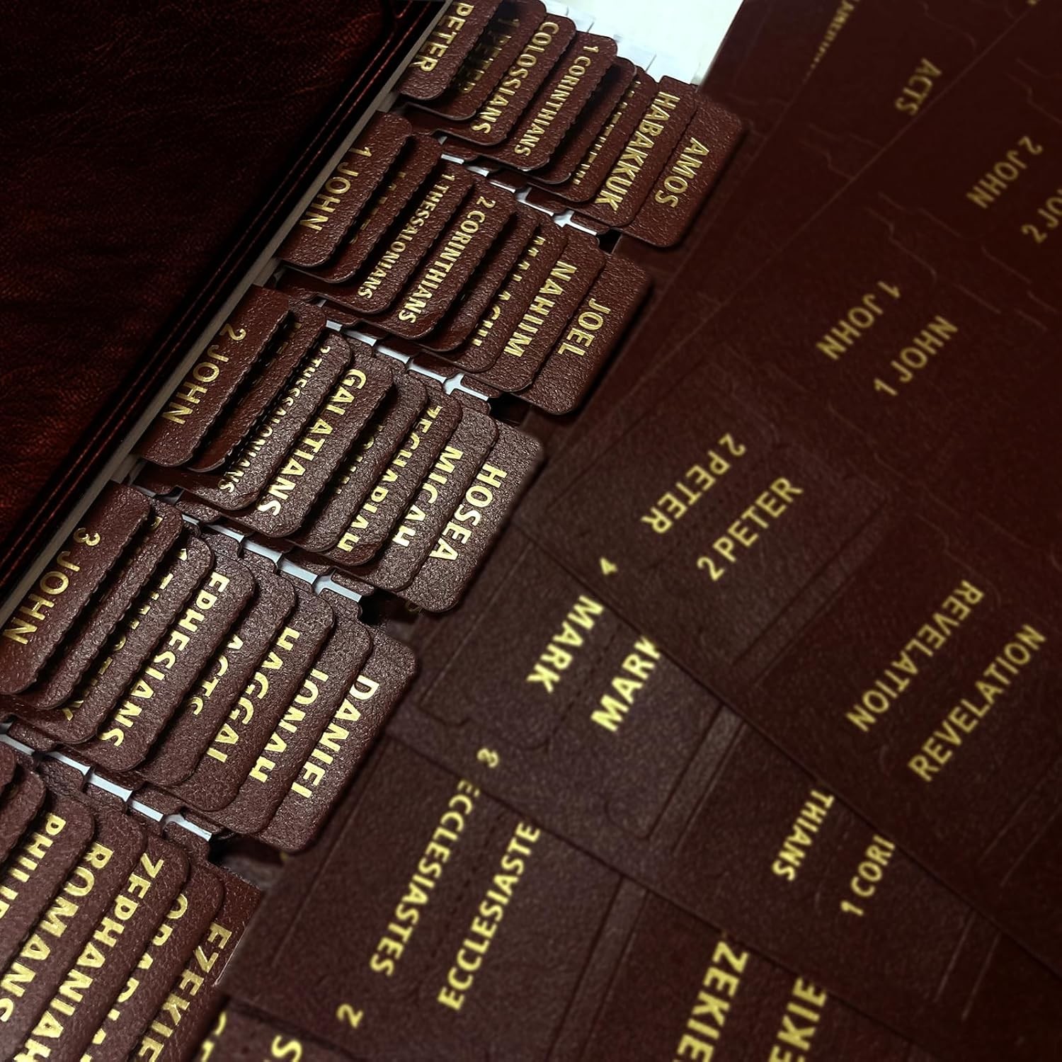 Bible Tabs for Women and Men – Leather Paper Index – Small, Brown