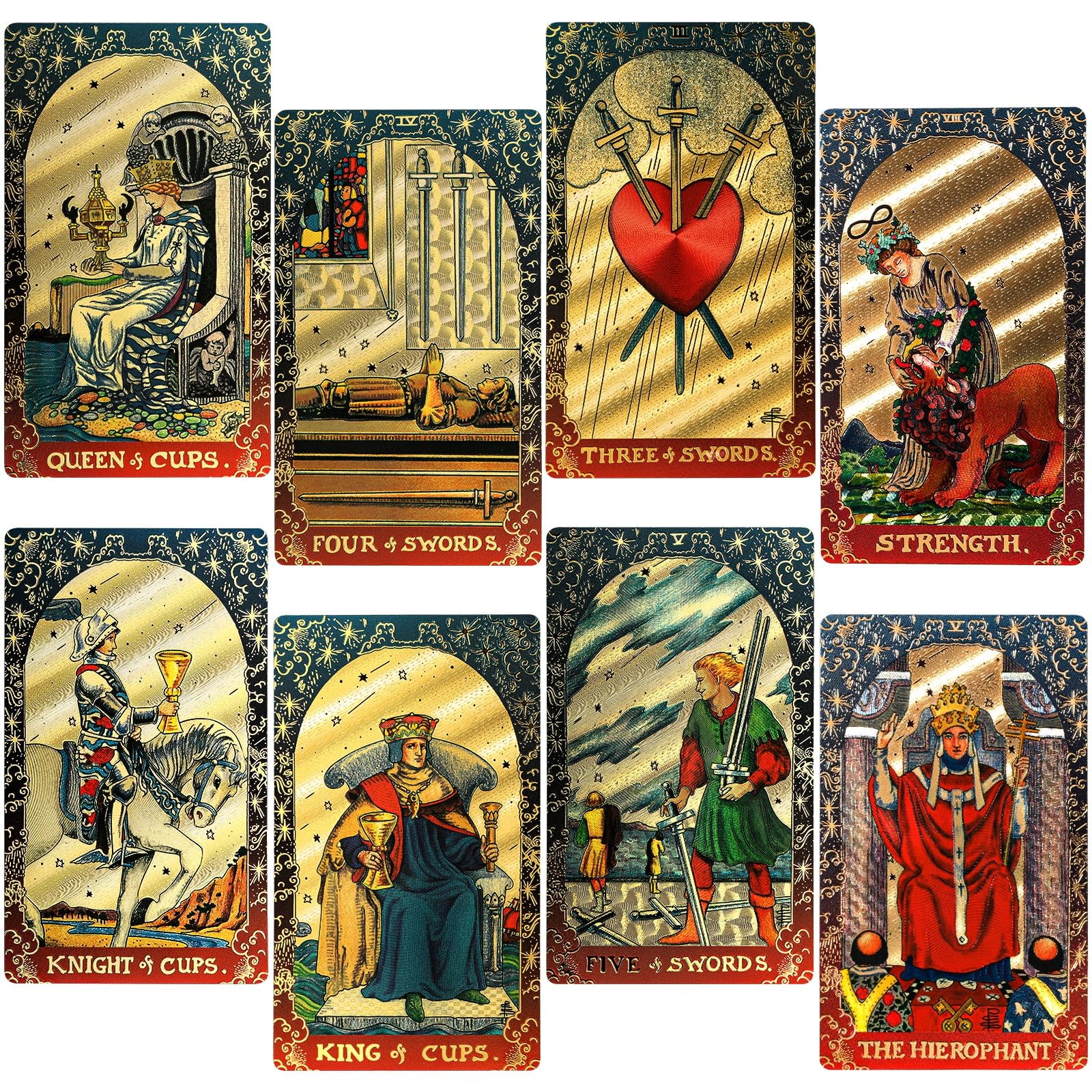 78 Gold Foil Tarot Deck with Gift Box,Original Design Rider Waite Tarot
