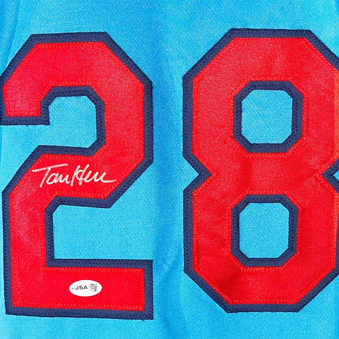 Tommy Herr Signed St. Louis Light Blue Baseball Jersey (JSA)