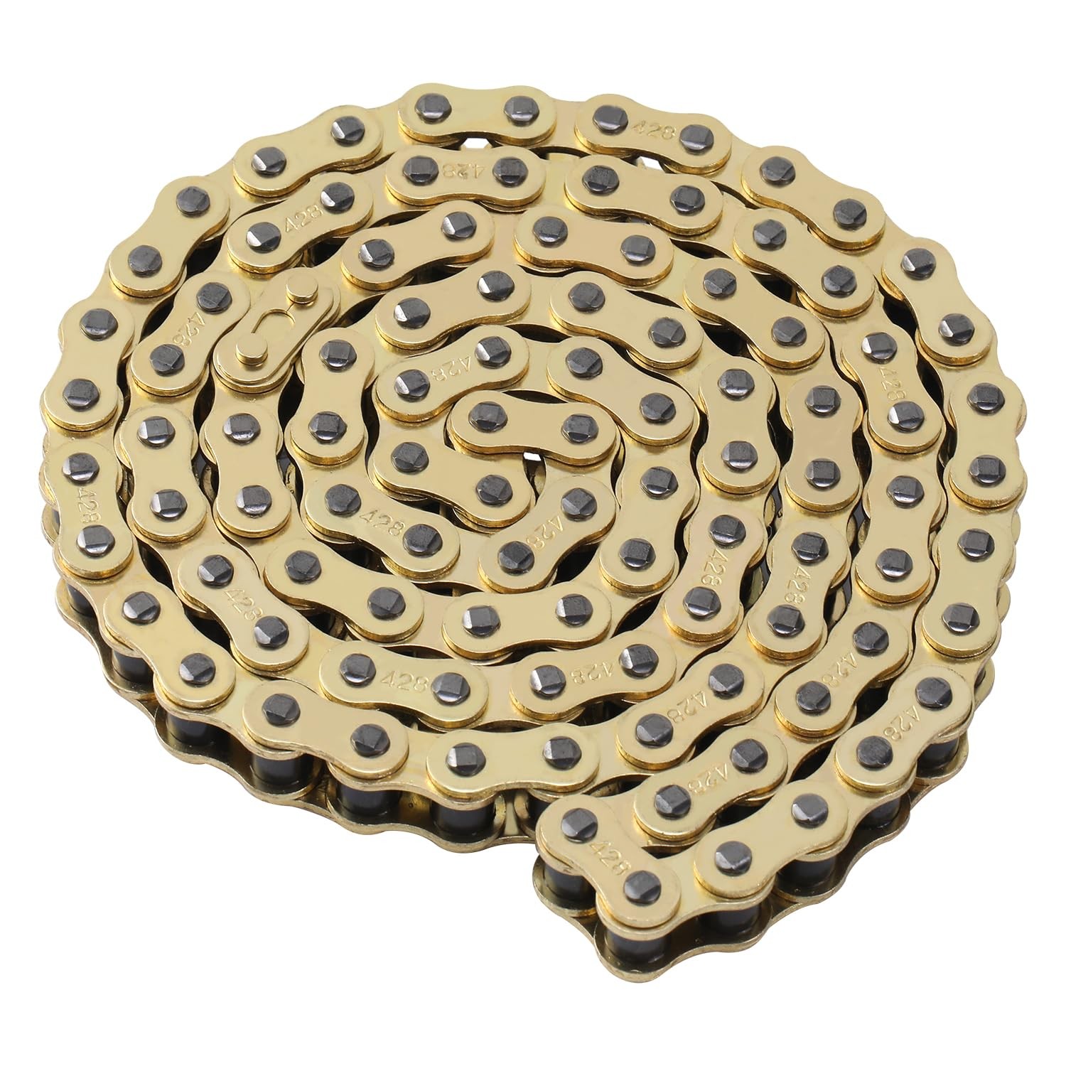 KAMIER 428 Drive Chain 102 Links Gold with Chain Breaker for 50cc 70cc 90cc 110c