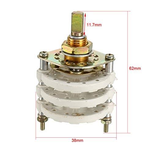 uxcell 3P4T 3 Pole 4 Position 3 Deck Band Channel Rotary Switch Selector with Kn