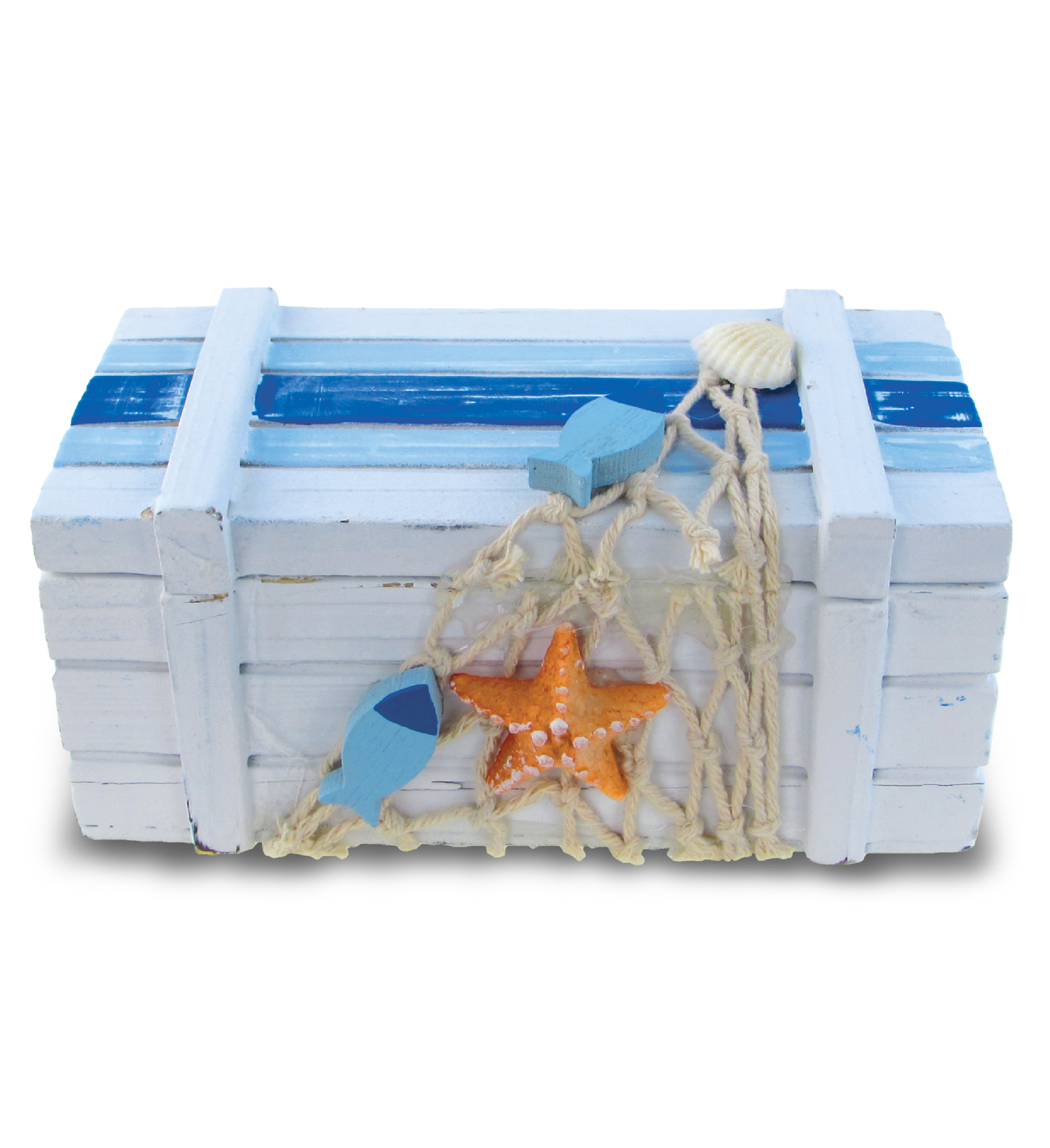 NAUTICAL DECOR – LIGHT BLUE STRIPES TREASURE BOX SMALL