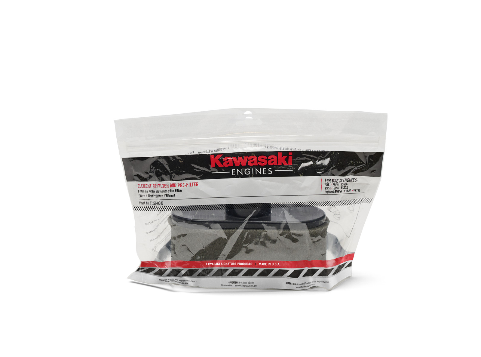 Kawasaki 11029-0031 OEM Air Filter for Kawasaki FR and FS Series Engines