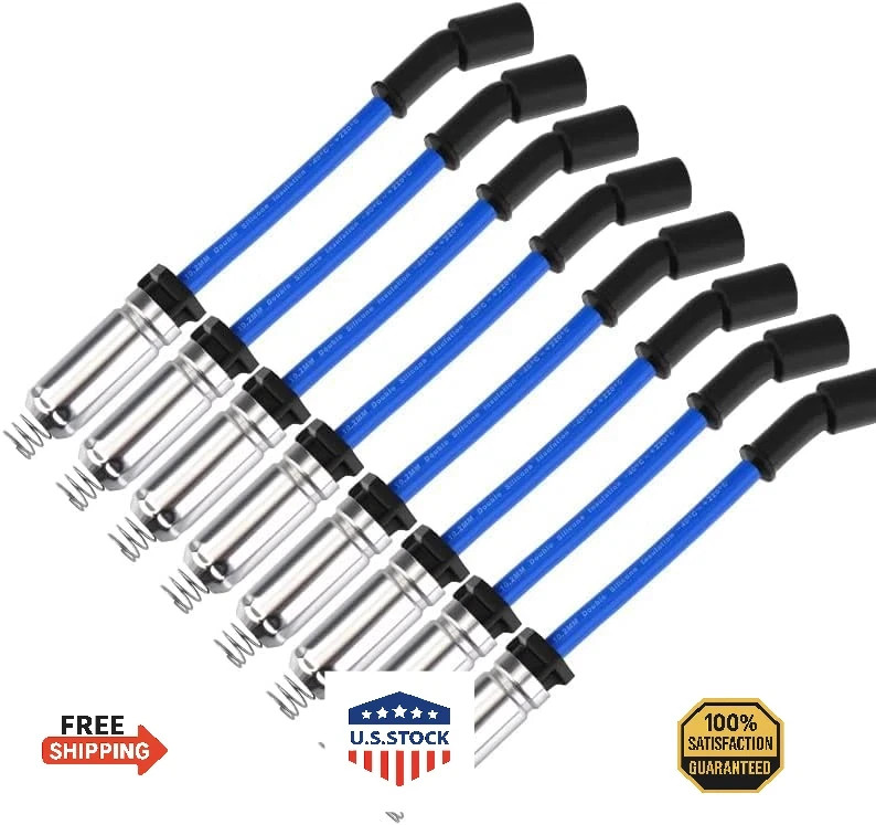 10.2MM Racing Spark Plug Wires for GM V8 4.8L 5.3L 6.0L 6.2L 7.0L Escalade