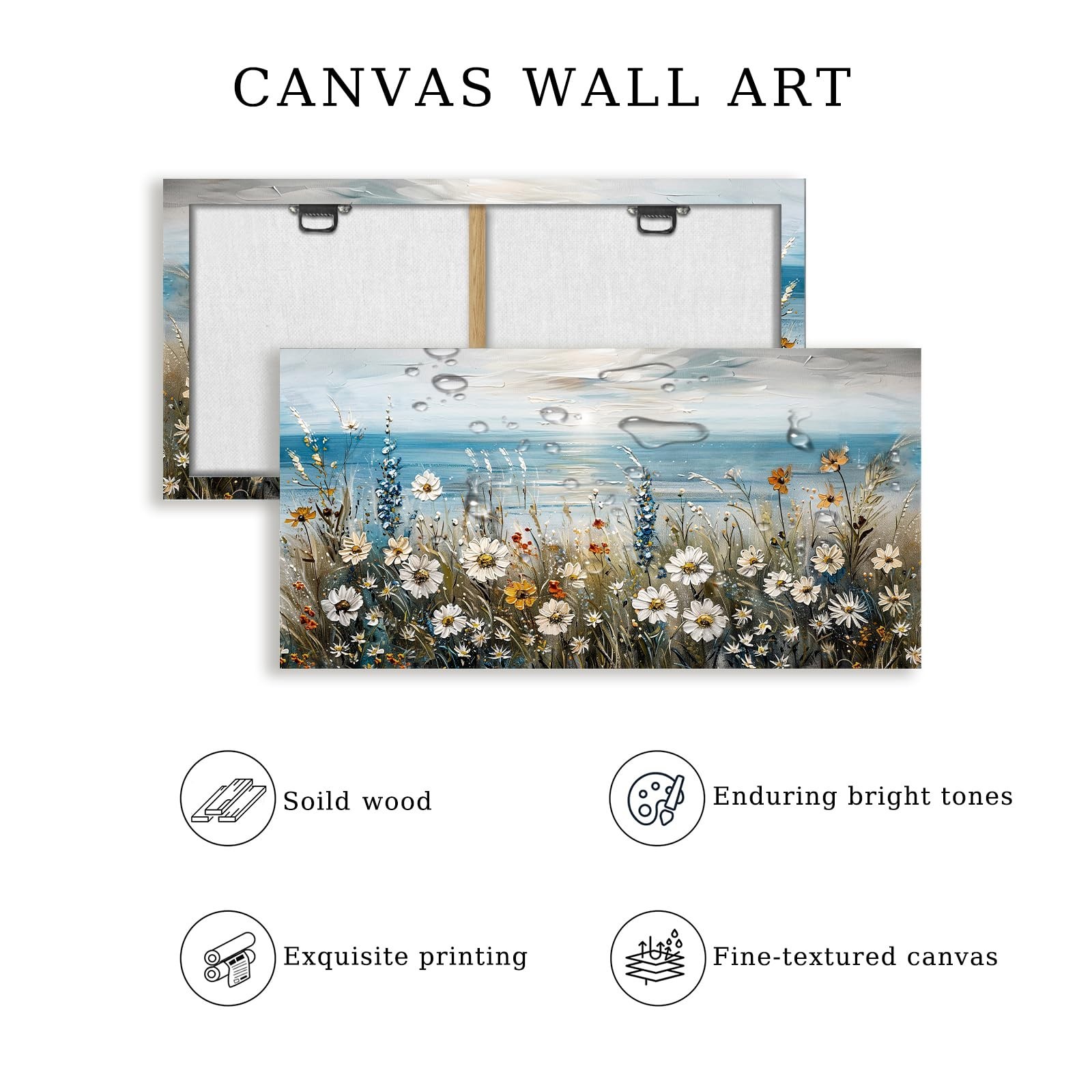 SERIMINO Coastal Landscape Wall Art Prints, Beach Daisy Large Canvas Prints, …