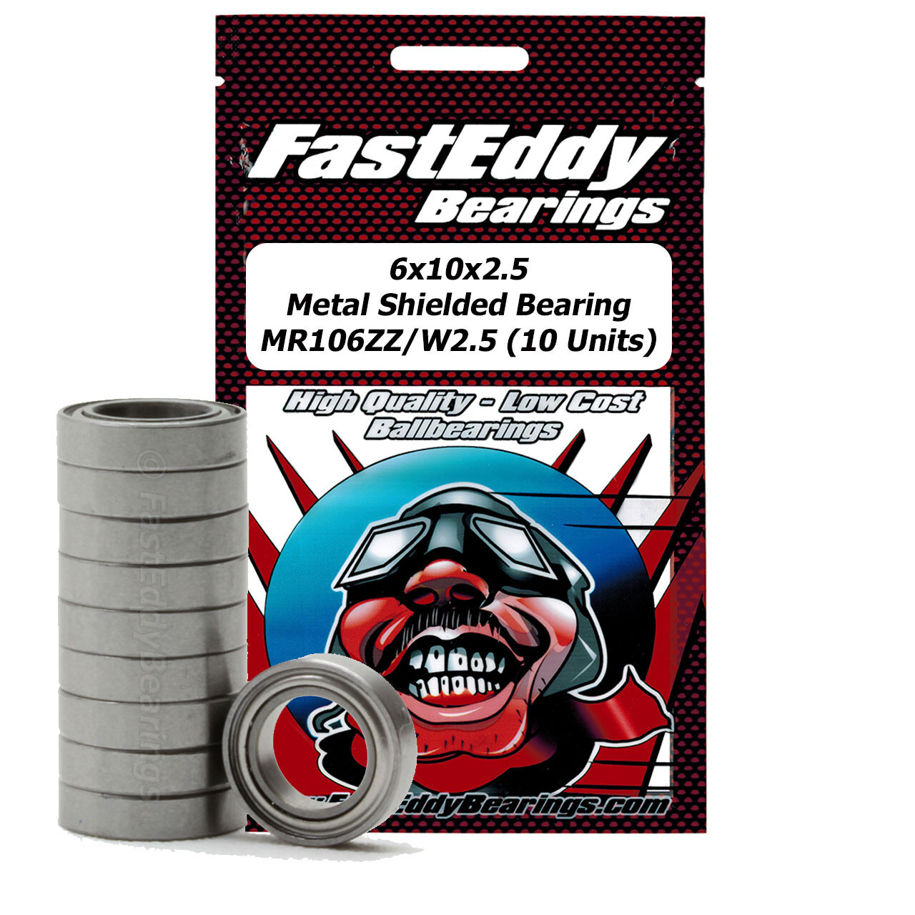 6x10x2.5 Metal Shielded Bearing MR106-ZZ/W2.5 (10 Units)