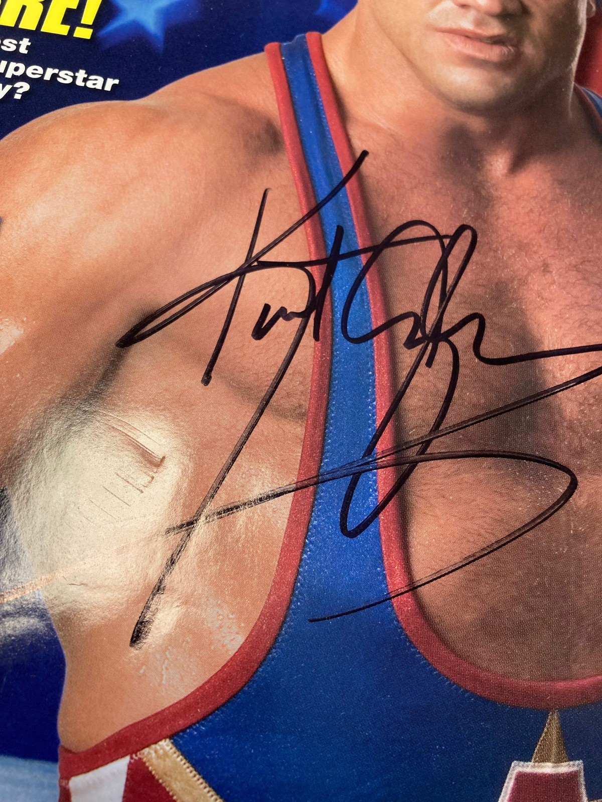 WWE Smackdown Magazine Kurt Angle AUTOGRAPHED No COA