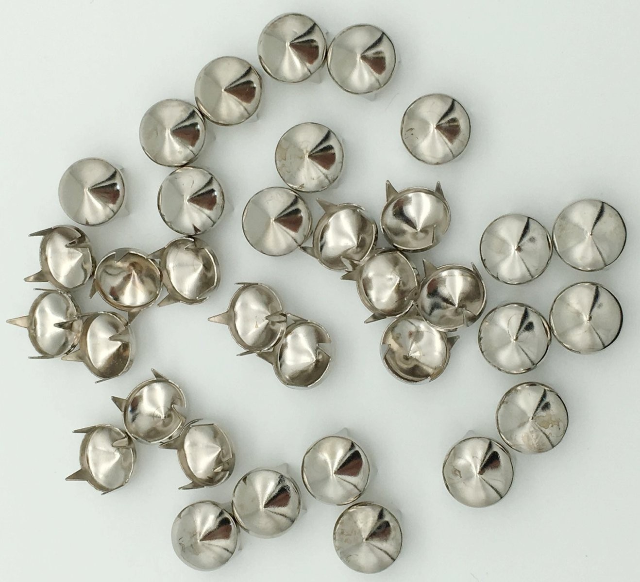 Newless 100pcs 9mm Cones DIY Leathercraft Metal Punk Studs Rivet 9mm, Silver