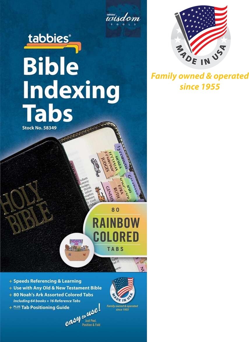 Bible Tab-Rainbow Noah’s Ark Animals Old & New Testament