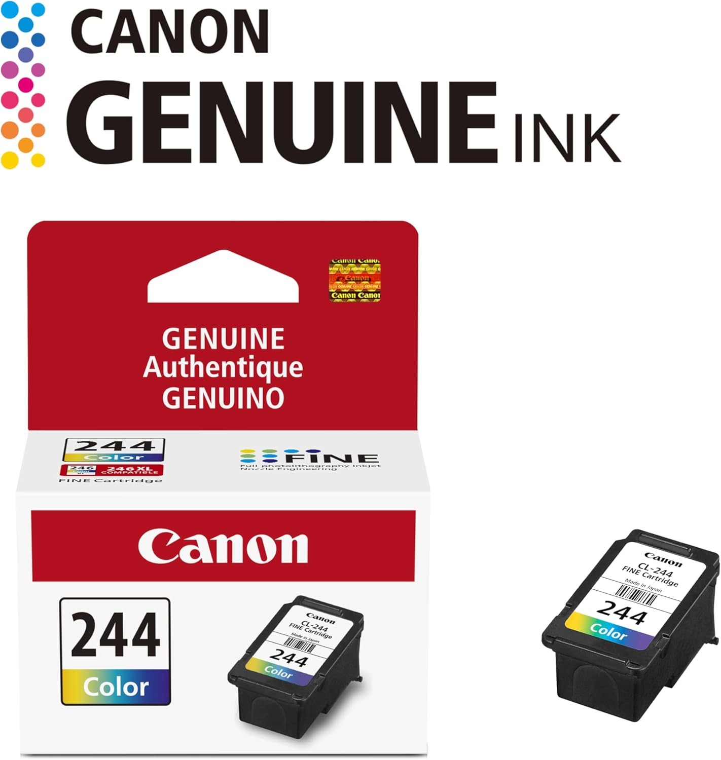 Canon CL-244 Genuine Color Ink Cartridge,Compatible with iP2820,MX492,MG2420/25