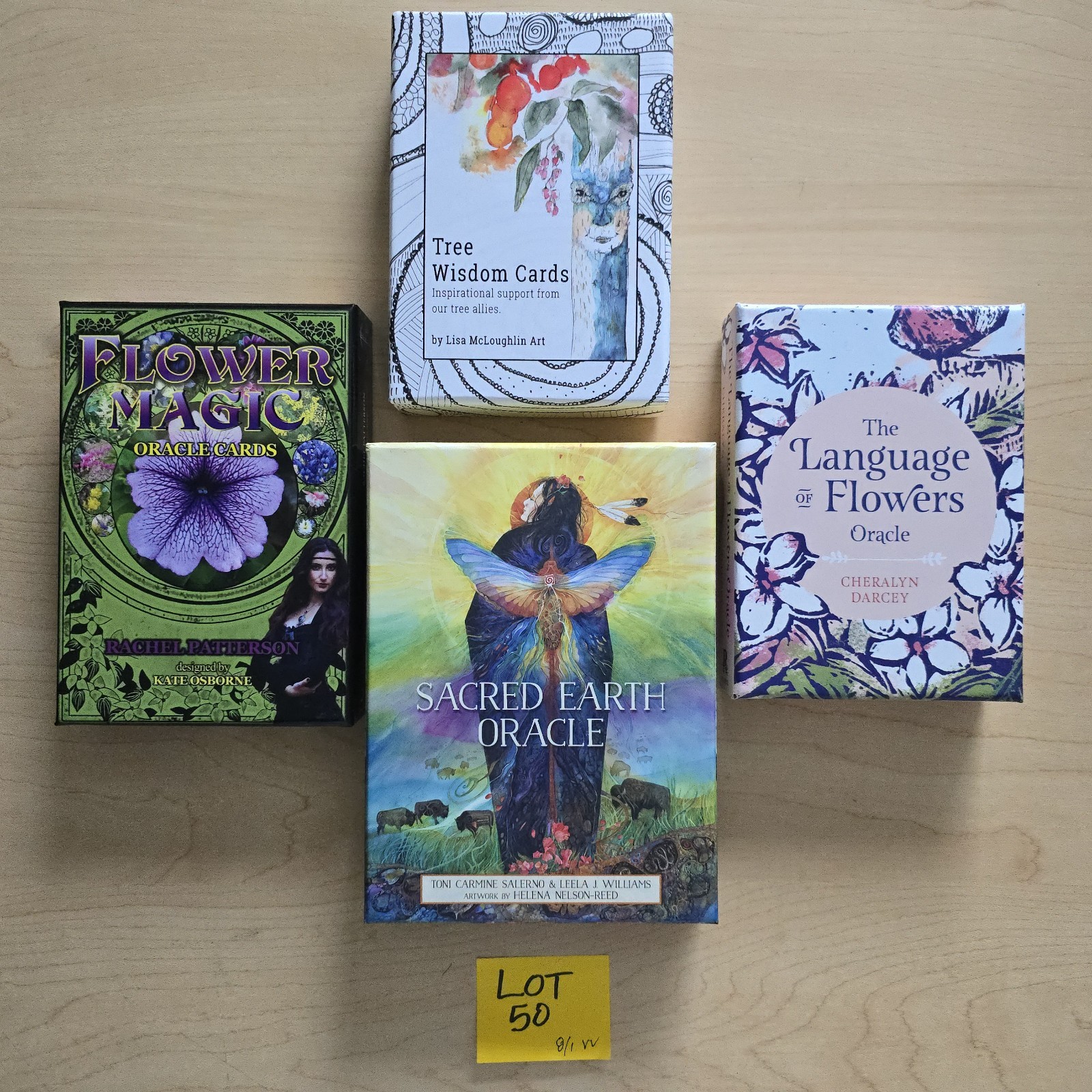 Oracle Card Lot Of 4 Tree Wisdom Cards Language Of Flowers Magic Sacred Earth