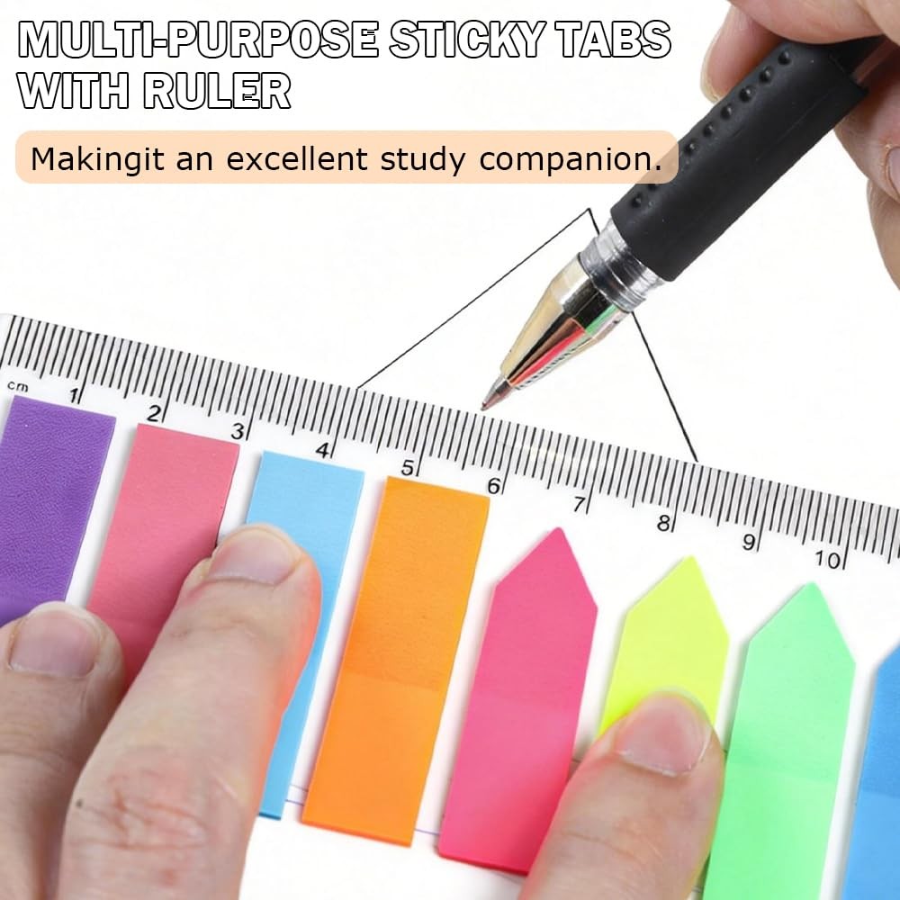 Writable Sticky Index Tabs with Ruler, Page Markers & Book for Colour