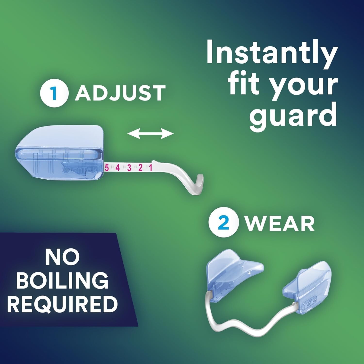 DenTek Comfort-Fit Dental Guard For Nighttime Teeth Light Blue, Clear F