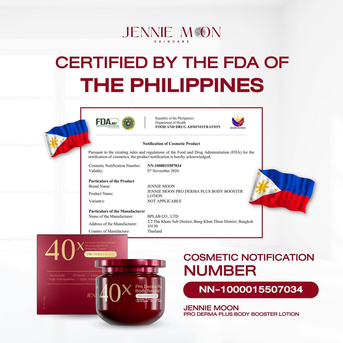 Jennie Moon – 40X Pro Derma Plus Body Booster – 250g