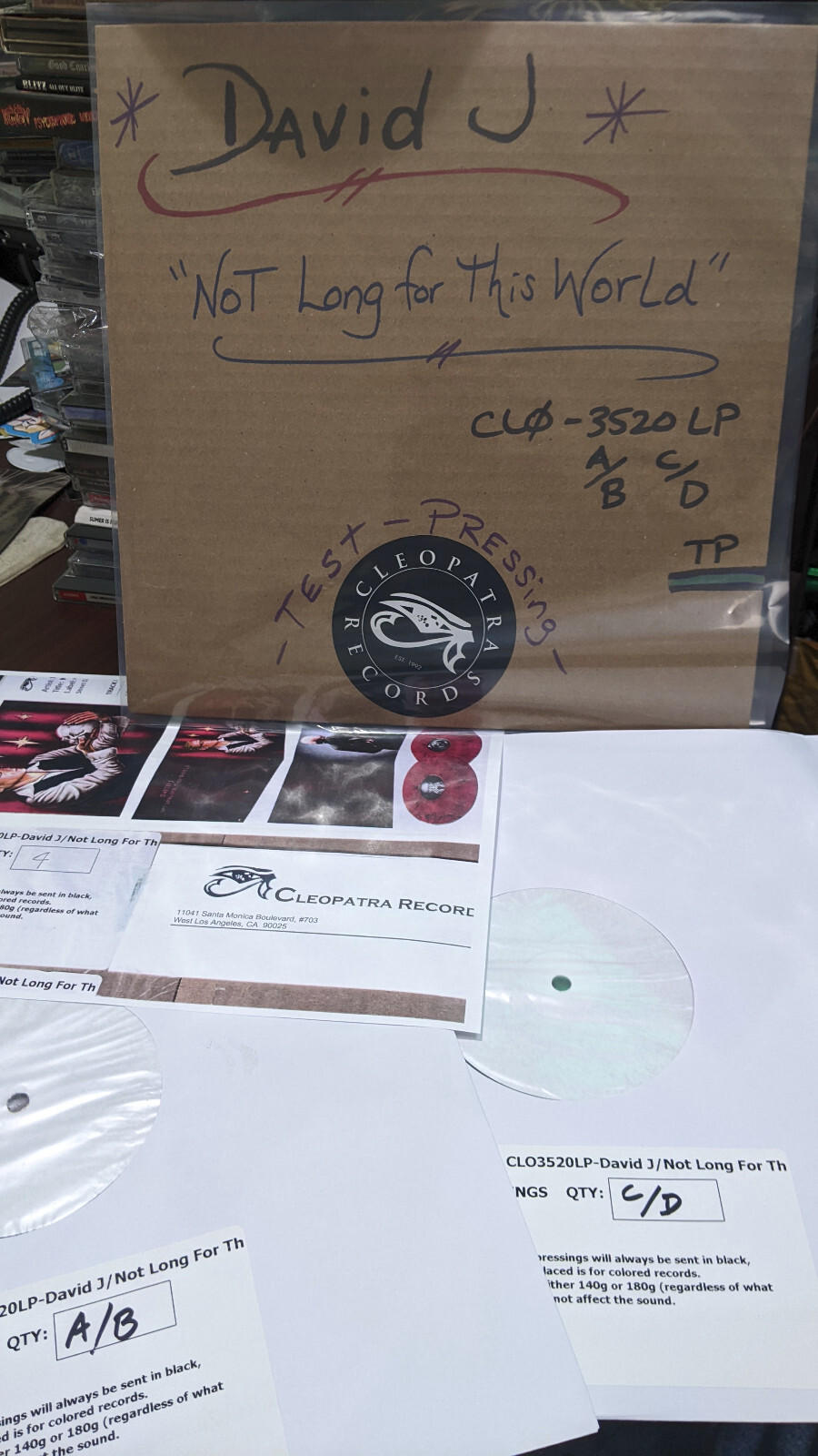David J. Not Long For This World TEST PRESSING 4 copies Bauhaus Love & Rockets