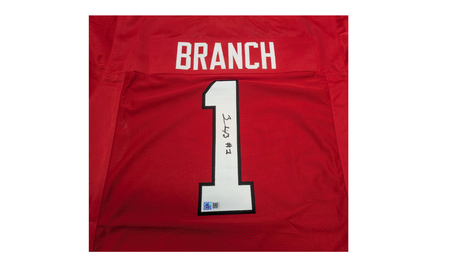Zachariah Branch Autographed Red Georgia Custom Jersey