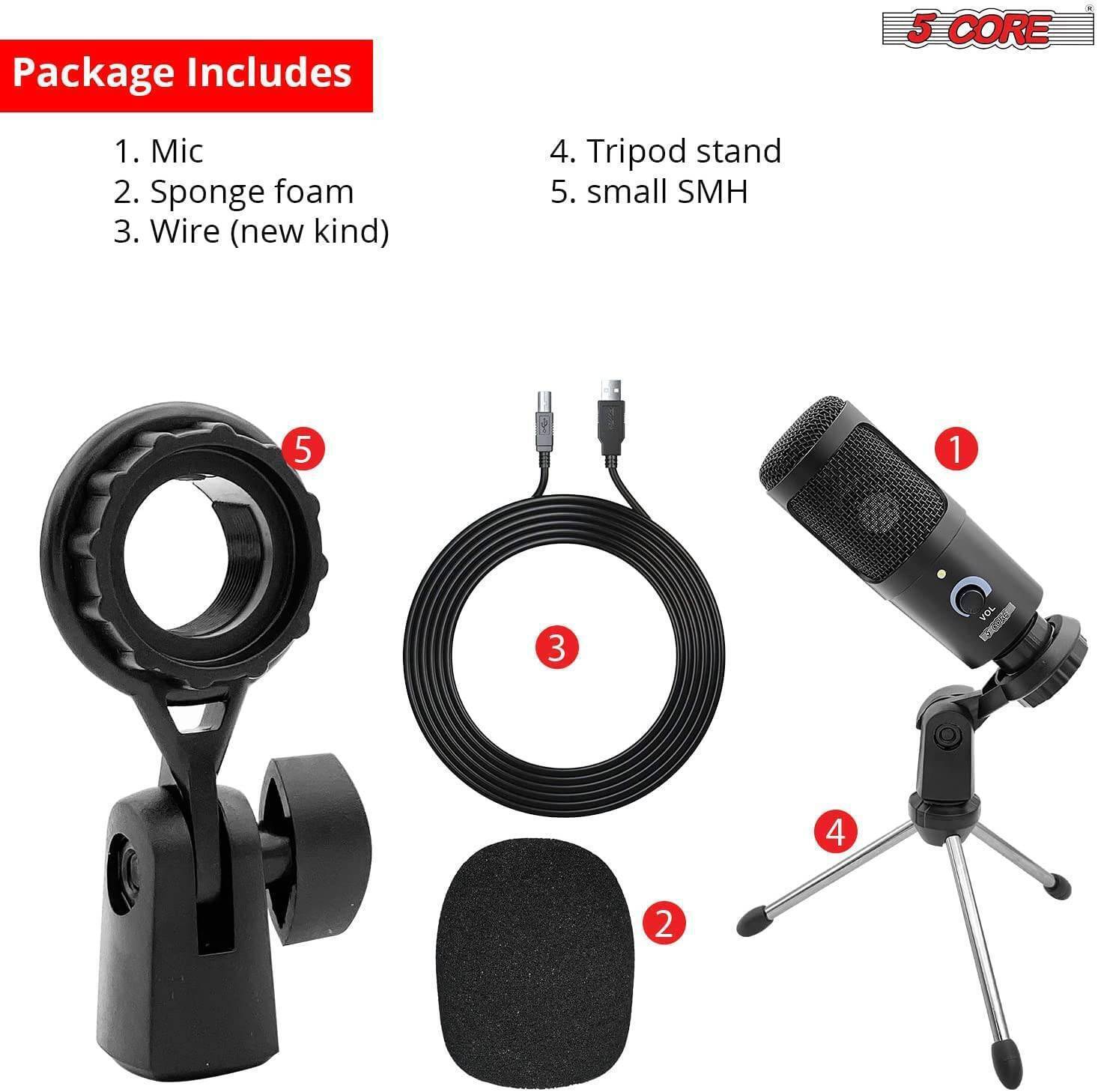 5Core Premium Pro Audio Condenser Recording Microphone Podcast Gaming