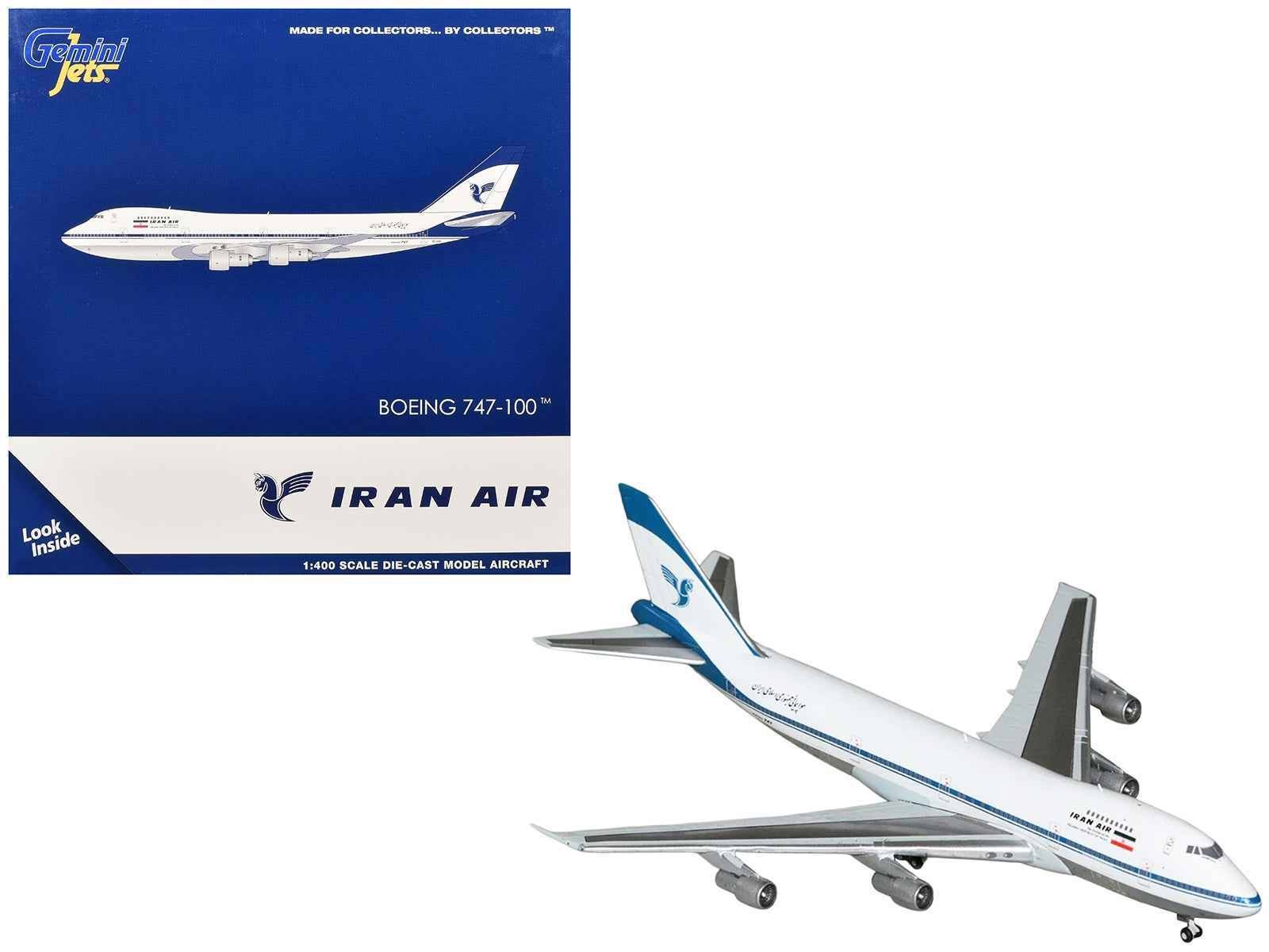 Boeing 747-100 Commercial Aircraft “Iran Air” (EP-IAM) White with Blue Stripes 1