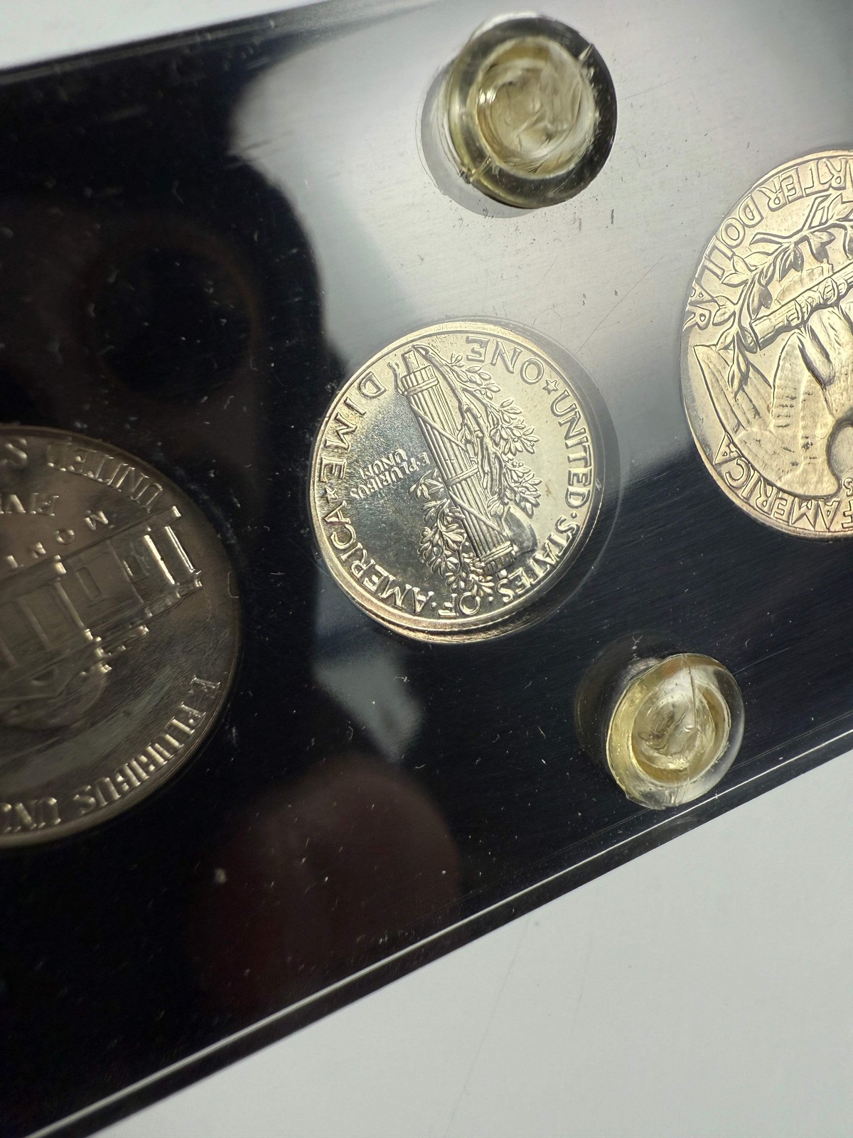 1938 US Mint Silver PROOF Set Gem Coins Black Capital Holder Display Box