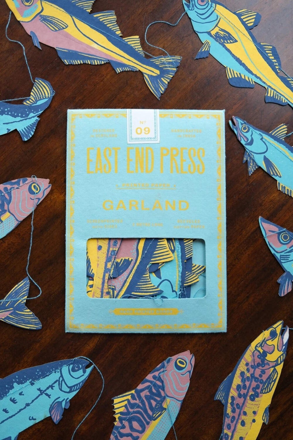 Hand-Sewn Fishes Paper Garland | East End Press