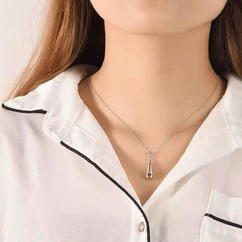 925 Sterling Silver Urn Pendant Necklace Teardrop Cremation Jewelry for Ashes