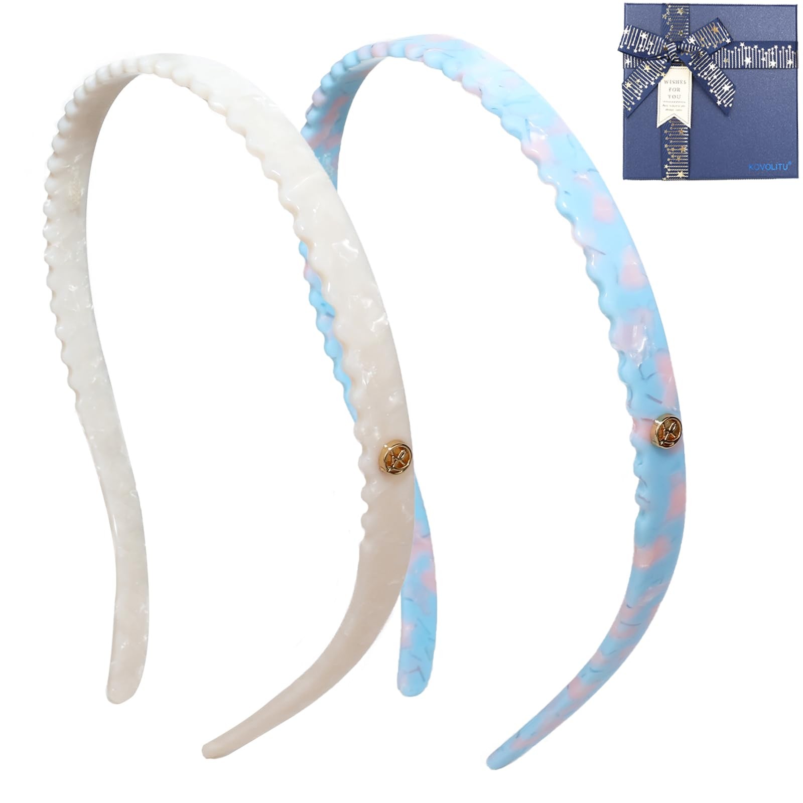 KOVOLITU 2 Pack Headbands Designed for Eyewear,Flex No Pressure,Non Slip Fashion