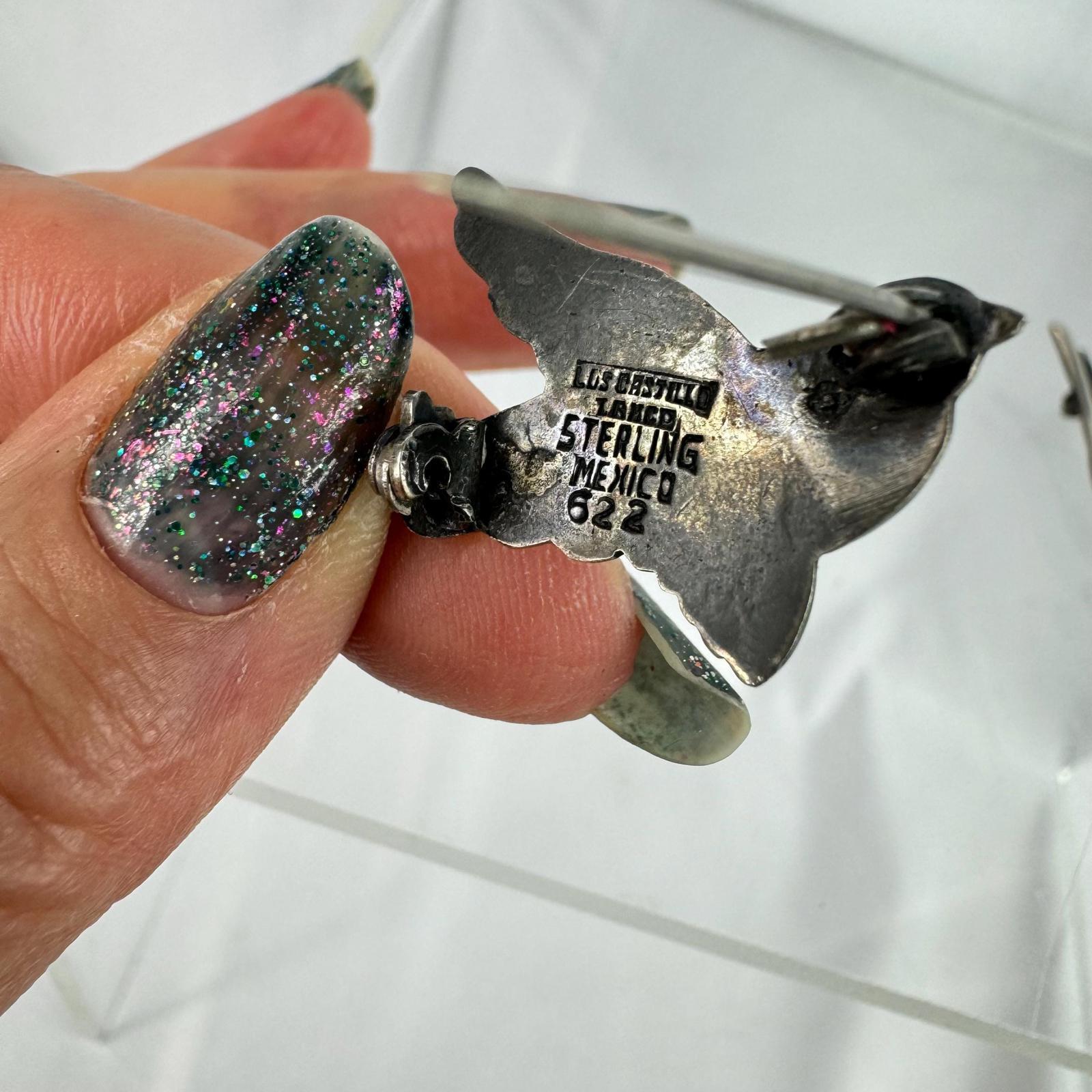 Rare Los Castillo 925 Sterling Dove Brooch Set, Taxco, Mexican Silver
