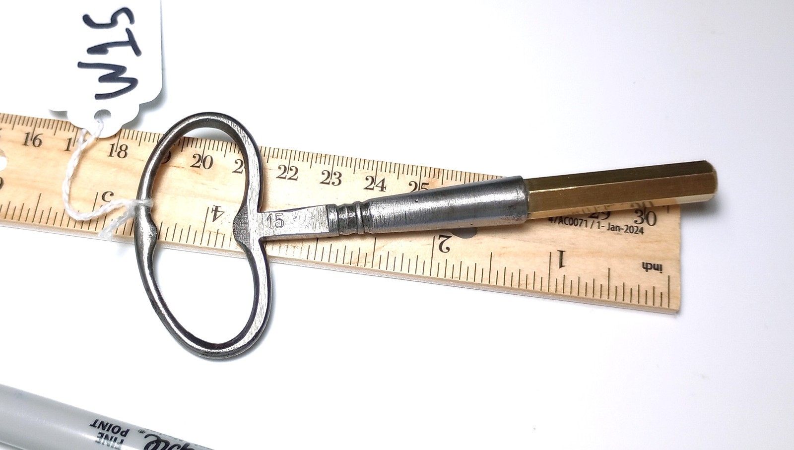 Steel and Brass Winding Casket Key / Coffin Key