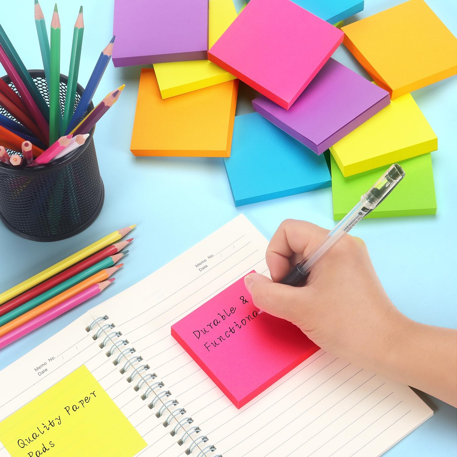 Early Buy Sticky Notes 6 Bright Color 6 Pads Self-Stick 3 x 3 inches, 6