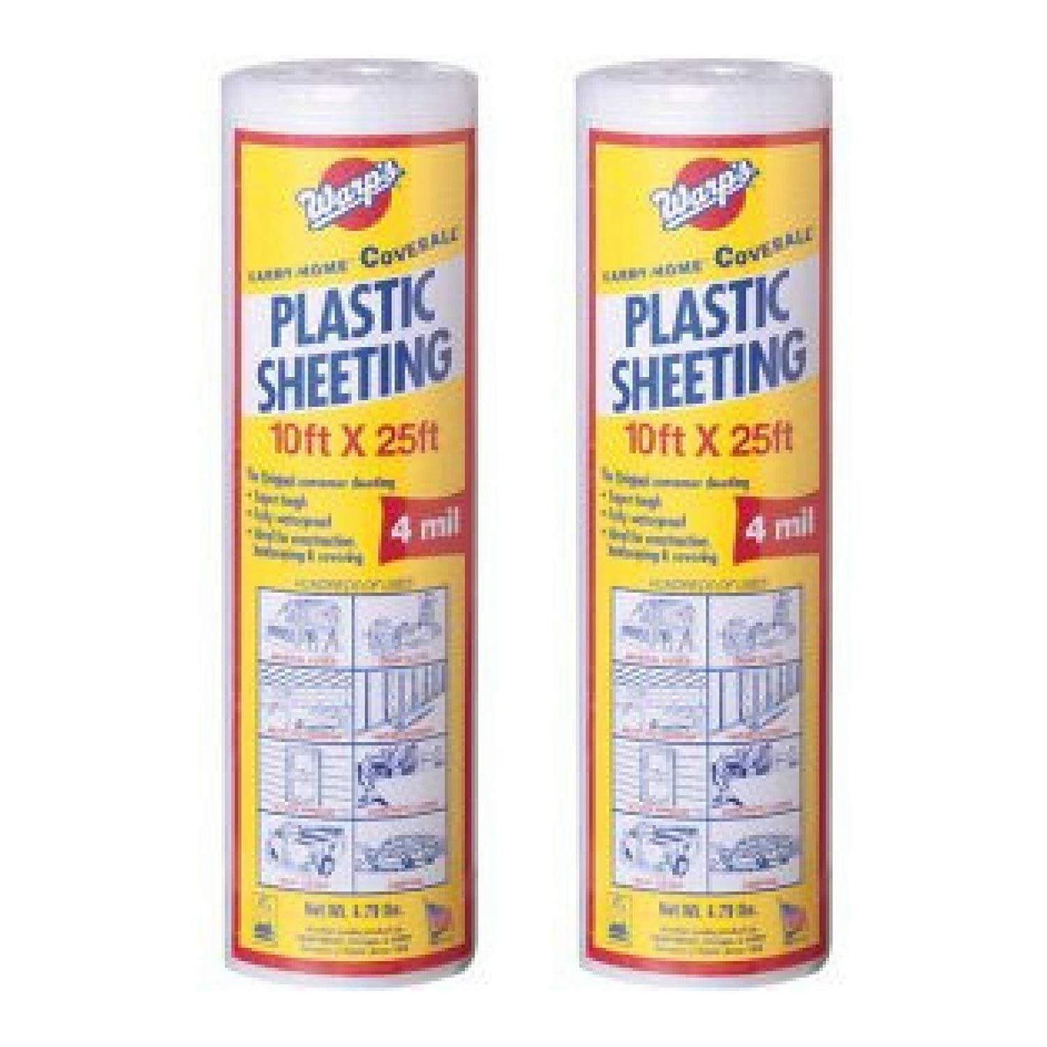 Warps Sp-4ch10-C 10″ X 25′ Clear Plastic Sheeting (2, One 4.79 lbs,
