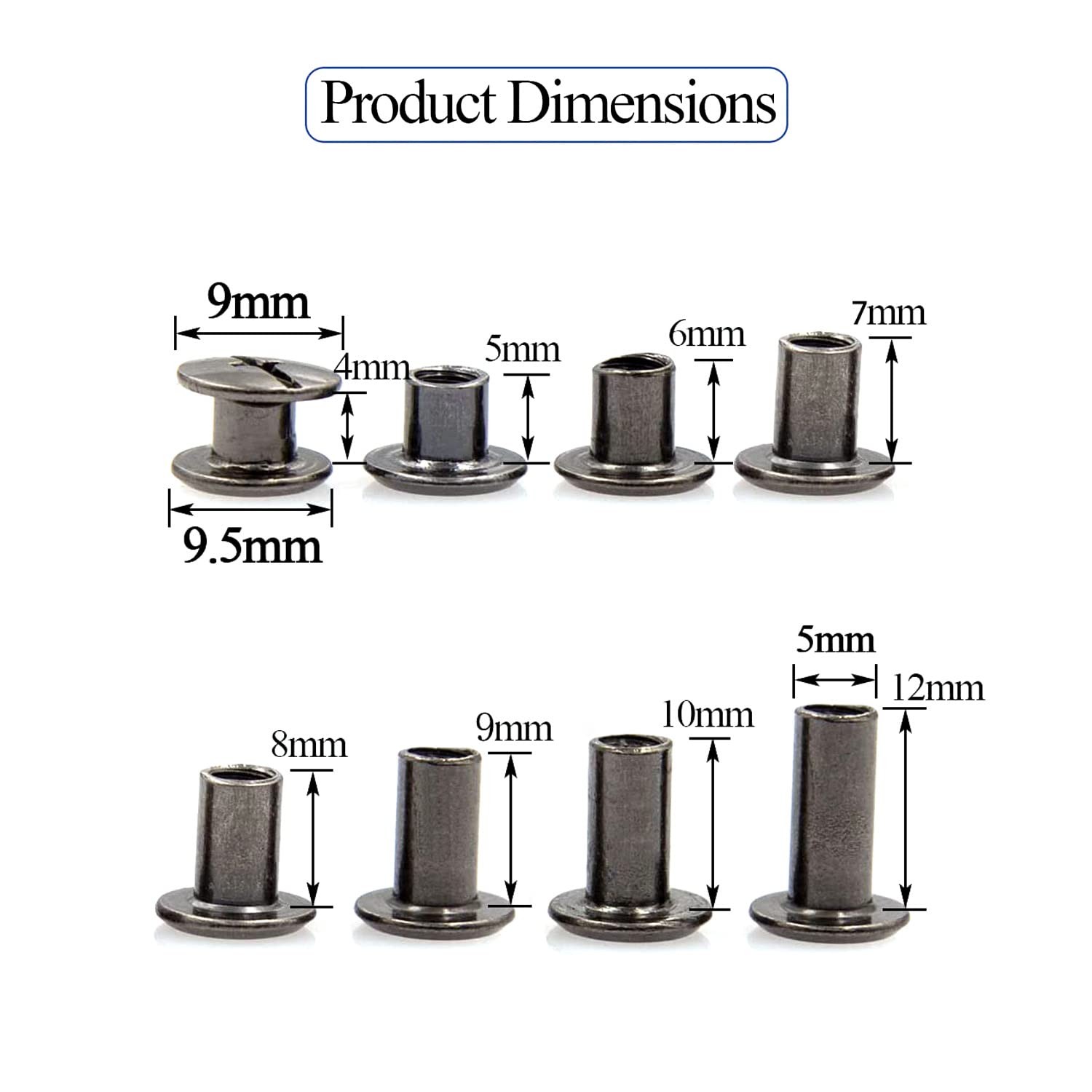ALLOYGOLD Gun Black M5*4.5.6.7.8.9.10.12, M5*4.5.6.7.8.9.10.12