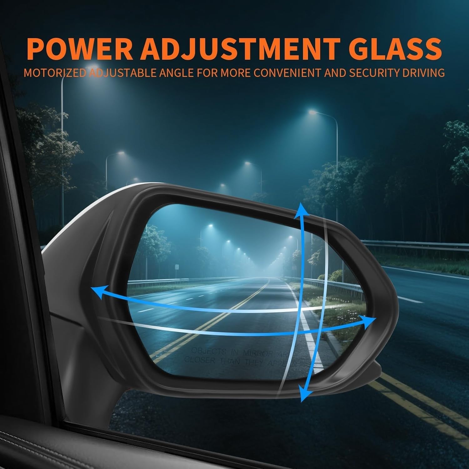 Right Passenger Side Door Mirror for 2018-2024 Toyota Camry w/ Power Glass