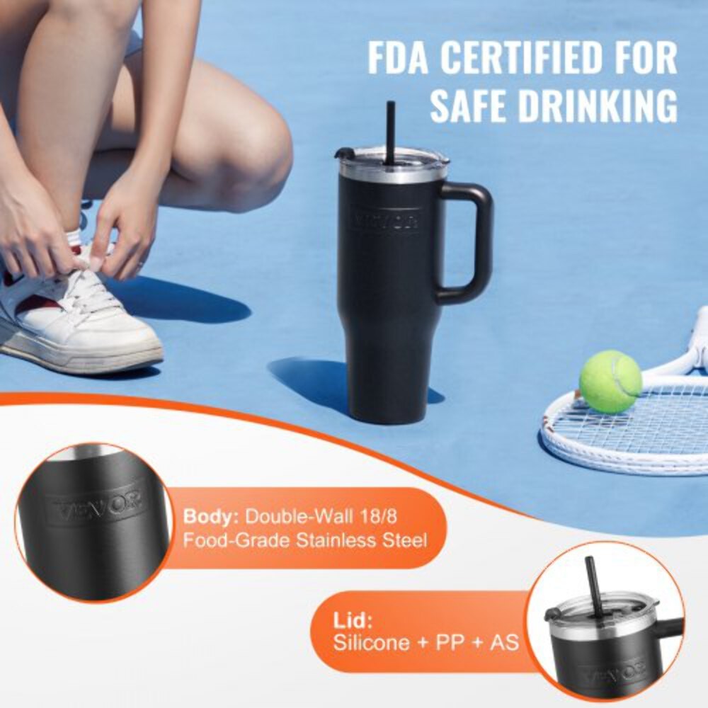 40 oz Insulated Water Bottle Stainless Steel Sports Coffee Cup with Lid