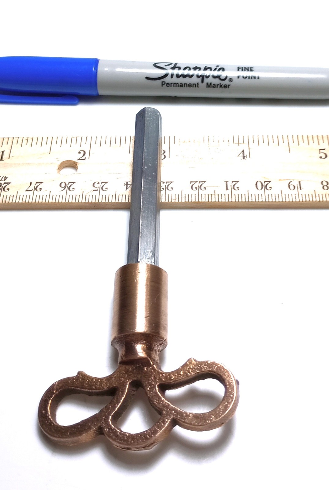 Brass and Steel Pocket Casket Key / Coffin Key